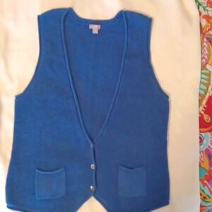 J.Jill, Blue Sweater Vest Sz. L